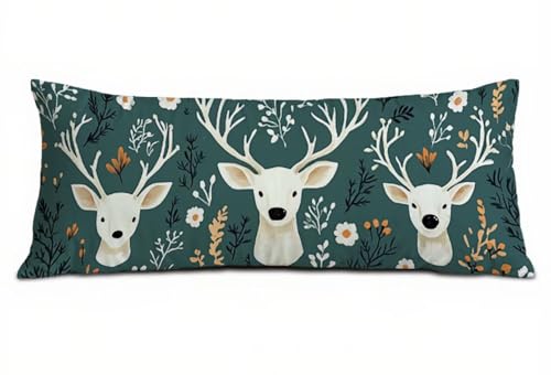 Seitenschläferkissen Bezug 60 x 180, Grün Kissenbezug 60x180 cm Seitenschläferkissen, Leinen Atmungsaktiv und Weich Schwangerschaftskissen REH, für Sofa Schlafzimmer Deko Wohnzimmer, Geschenke B-2651 Seitenschläferkissen Bezug 60 x 180, Grün Kissenbezug 60x180 cm Seitenschläferkissen, Leinen Atmungsaktiv und Weich Schwangerschaftskissen REH, für Sofa Schlafzimmer Deko Wohnzimmer, Geschenke B-2651 von POOJNNPP