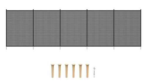 POOL FELLOWS 4,58 x 1,23 m DIY Poolsicherheitszaun, abnehmbarer Kinder- und Haustierhof-Barriere, temporärer netzartiger Poolzaun für den Garten, geeignet für In-Ground-Pools, schwarz von POOL FELLOWS