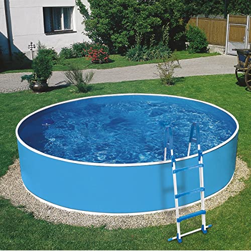 POOL ROYAL Azuro Deluxe � 240 x 90cm wei�/blau Stahlwandpool Schwimmbecken von POOL ROYAL