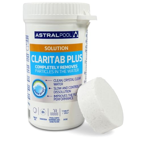 Astral Pool Claritab Flockmittel Tabletten 5 x 20 g - Gegen trübes Wasser - Doppelte Wirkung - Koagulation - Für klares Wasser - Koagulationsmittel von POOL Total