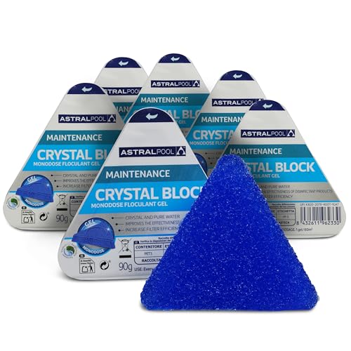 Astral Pool Crystal Block Flockmittel Gel 90 g - 6 Stück - Gegen trübes Wasser - Handlicher Dosierblock - Für klares Wasser - Entfernt Schwebstoffe von POOL Total