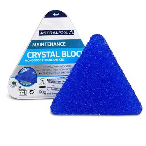 Astral Pool Crystal Block Flockmittel Gel 90 g - 1 Stück - Gegen trübes Wasser - Handlicher Dosierblock - Für klares Wasser - Entfernt Schwebstoffe von POOL Total