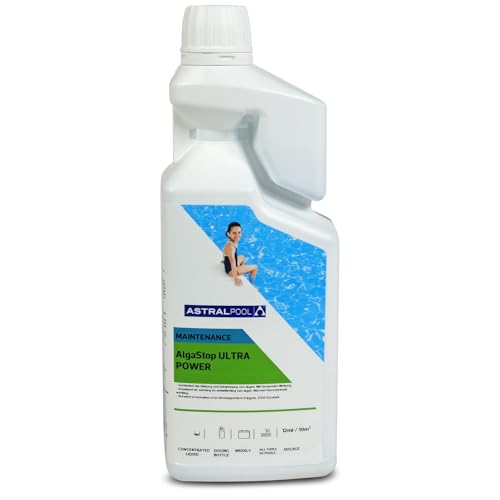 Astral Pool Algenverhütung 1 l - Algizid Konzentrat schaumfrei - Effektive & schnelle Algenbekämpfung - Algenvernichter - gegen grünes Poolwasser von POOL Total