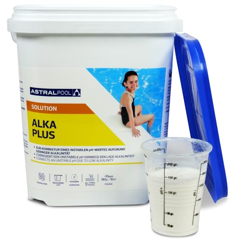 Astralpool Alka Plus 6 Kg | Stabilisiert den pH-Wert aufgrund niedriger Alkalinität | Vermeidet pH-Schwankungen | Verbessert das Wassergleichgewicht & den Badekomfort von POOL Total