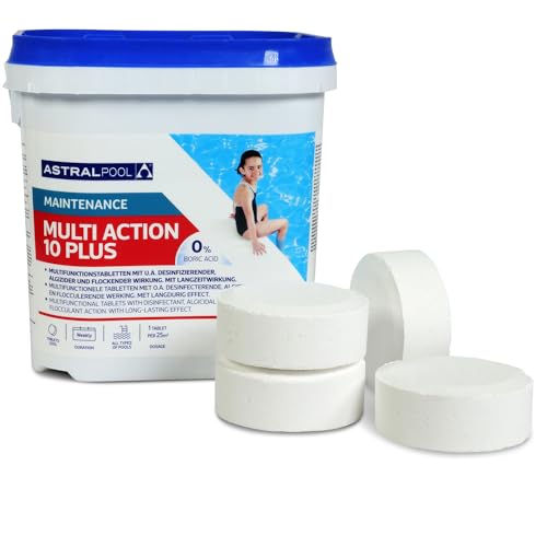 Astral Pool Multi Action 10 Plus - 5 kg Langsam lösliche 10in1 Chlortabletten für Pool Langzeitdesinfektion und Algenkontrolle Astral Pool Multi Action 10 Plus - 5 kg Langsam lösliche 10in1 Chlortabletten für Pool Langzeitdesinfektion und Algenkontrolle von POOL Total