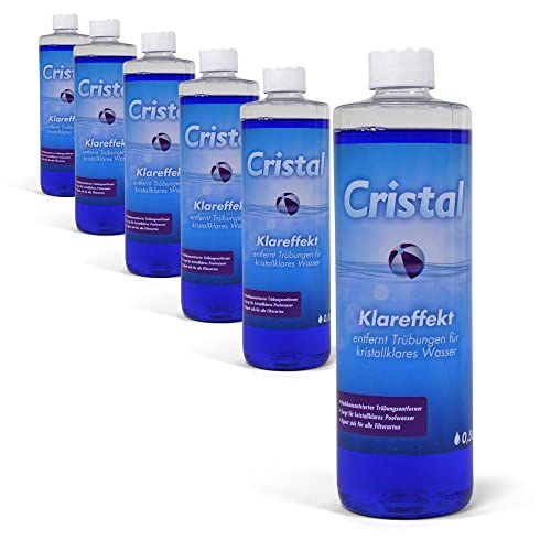 Cristal Klareffekt Trübungsentferner Sparpaket - Der Klarmacher für kristallklares Poolwasser - Sofortige Verbesserung der Filtration - Whirlpool Schwimmbad Pool Bundle (6X 0,5 l) von POOL Total