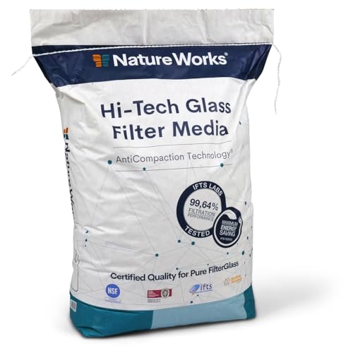 Nature Works Hi-Tech Filterglas 20 kg für Pool Sandfilteranlagen - Körnung 0,6 bis 1,0 mm - Aus 100% reinem Glas - Umweltschonender Glasfiltersand - Alternative zu Filtersand von POOL Total