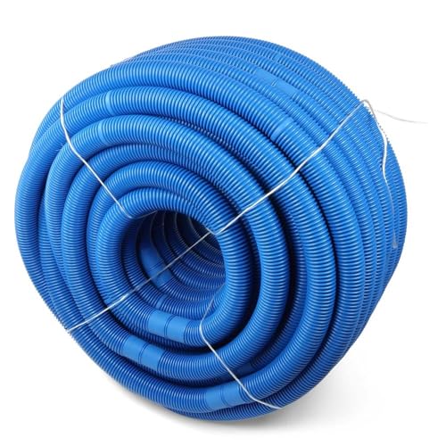 POOL Total 10,50 m Schwimmbadschlauch Ø 38mm Blau - Flexibler trittfester Kunststoff - UV-stabil und temperaturbeständig - Integrierte Muffen - Made in Germany von POOL Total