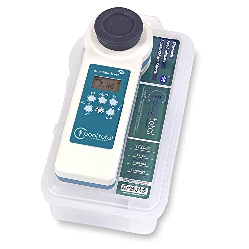 POOL Total 13 in 1 MultiTest PRO Photometer - PoolLAB® 1.0 Elektronischer Wassertester Photometer für Pool und Whirlpool inkl. Ersatz-Küvette von POOL Total