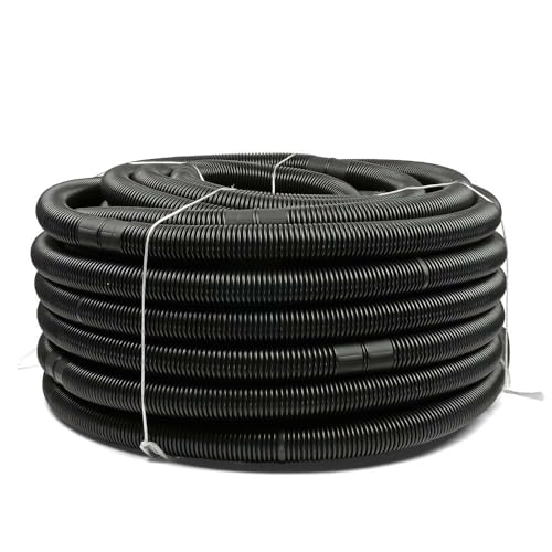 POOL Total 18 m Schwimmbadschlauch mit Ø 38mm in schwarz - Flexibler trittfester Kunststoff - UV-stabil und temperaturbeständig - Integrierte Muffen - Made in Germany von POOL Total