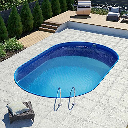 POOL Total Poolset Silber Oval Ø4,50 x 2,50x 1,20m eingelassen, Blau von POOL Total