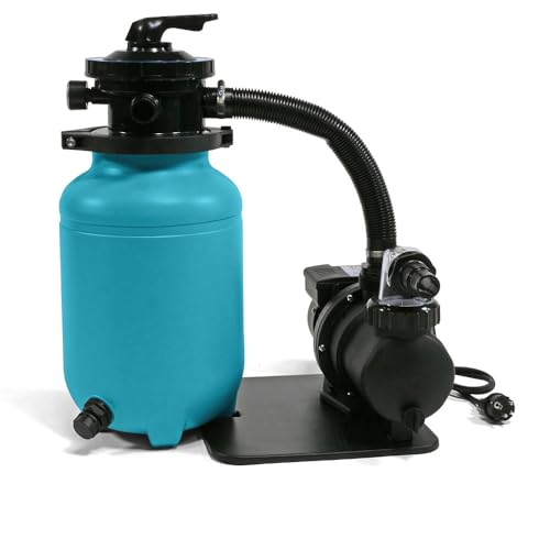 POOL Total Sandfilter Trinidad - 4,8 m³/h Sandfilteranlage mit Ø 250mm Kessel für Pools bis max. 15m³ Selbstansaugende Filterpumpe mit Vorfilter 6 Wege Top-Mount-Ventil Pool Schwimmbad Filter von POOL Total