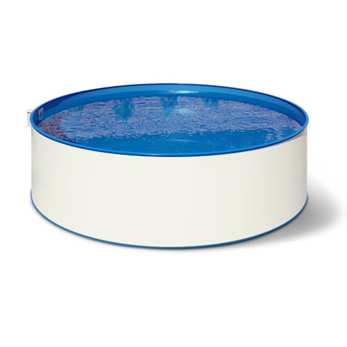 POOL Total Stahlwand Rundbecken Ø 4,00 m x 1,20 m Schraubenfreie Montage Folie blau 0,8 mm Gartenpool aufgestellt eingelassen versenkt Swimmingpool Schwimmbecken Becken Rundpool Pool von POOL Total