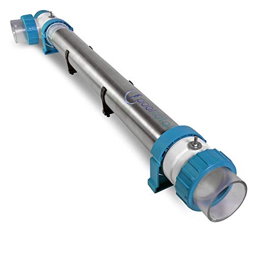 Premium 75W UVC Klärer Edelstahl Wasserklärer mit UV Lampe Teichklärer Entkeimungsgerät für Schwimmbecken und Pool Vorklärgerät Effizient Umweltfreundlich Sauber Klares Wasser von POOL Total