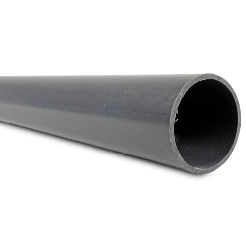 PVC Rohr für Poolverrohrung - Ø 50mm - Länge 1m - Farbe Grau - Hochwertige Poolinstallation von POOL Total