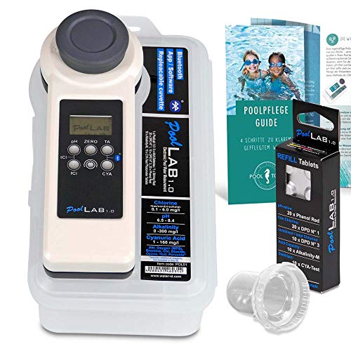 PoolLab 1.0 Photometer Premium Edition - Professioneller Wassertester für Pools & Spas mit Bluetooth, App & Cloud - Inkl. Refill-Pack und Ersatz Küvette PoolLab 1.0 Photometer Premium Edition - Professioneller Wassertester für Pools & Spas mit Bluetooth, App & Cloud - Inkl. Refill-Pack und Ersatz Küvette von POOL Total