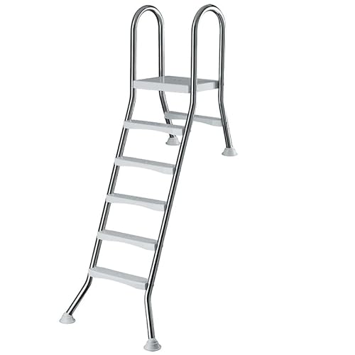 Poolleiter aus V2A Edelstahl - 5-stufige Hochbeckenleiter für teileingelassene Pools - Für Beckenhöhe bis 1,50 m - Belastbar bis 120 kg - Sicherer Stand Poolleiter aus V2A Edelstahl - 5-stufige Hochbeckenleiter für teileingelassene Pools - Für Beckenhöhe bis 1,50 m - Belastbar bis 120 kg - Sicherer Stand von POOL Total