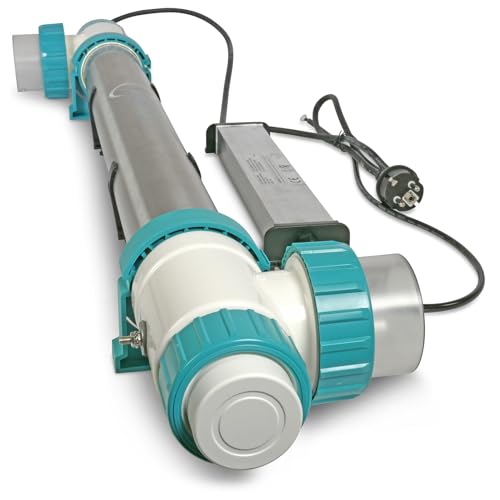 Premium UVC Klärer Wasserklärer mit UV Lampe Teichklärer Entkeimungsgerät für Schwimmbecken und Pool Vorklärgerät Effizient Umweltfreundlich Sauber Klares Wasser (75W Duplex (Salzwasser)) von POOL Total