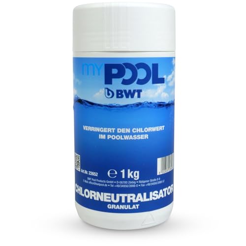 myPOOL Chlorneutralisator Granulat 1 kg - Senkt Chlorwert im Poolwasser - Schnell wirksam nach Schockchlorung oder Überdosierung - Vor Poolentleerung Restchlor neutralisieren myPOOL Chlorneutralisator Granulat 1 kg - Senkt Chlorwert im Poolwasser - Schnell wirksam nach Schockchlorung oder Überdosierung - Vor Poolentleerung Restchlor neutralisieren von POOL Total
