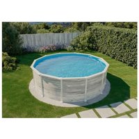 Poolcrew Steel Frame Pool Lolland, Stahlwand Aufstellpool, ø 550 x 132 cm rund, inkl. Sandfilteranlage, Folie und Leiter, Schwimmbecken - Weiß von GRE