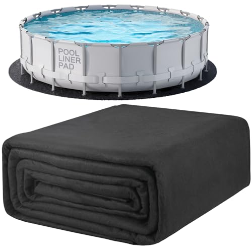 POOLHACKER 4,5 m große Pool-Folie, runde Poolfolien für oberirdische Schwimmbäder, langlebiges Geotextil-Material, einfach zu installieren, verlängert die Lebensdauer bis zur Schnur von POOLHACKER