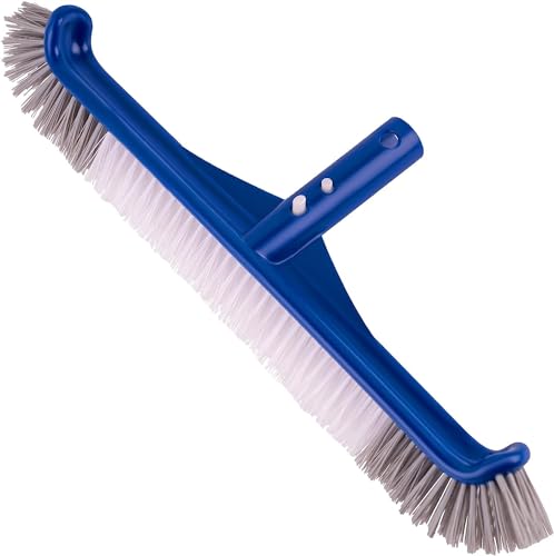 PooLiFE 17,5″ Poolbürste Zum Reinigen Von Poolwänden, Premium Poolbürsten Mit Nylonborsten und EZ-Clip, Hocheffiziente Pool Schrubbbürste Mit Gebogenen Enden von POOLIFE