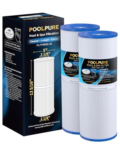 POOLPURE 2 stück Spa Filter 𝙈𝙞𝙩𝙋𝙞𝙡𝙡𝙚𝙣𝙙𝙤𝙨𝙚 Hot Tub Filter Ersatz für Pleatco PRB50-IN, PRB501N, Unicel C-4950, Filbur FC-2390, 50 m² Spa-Filterpatrone 5 x 13 (rechnung vorhanden) von POOLPURE