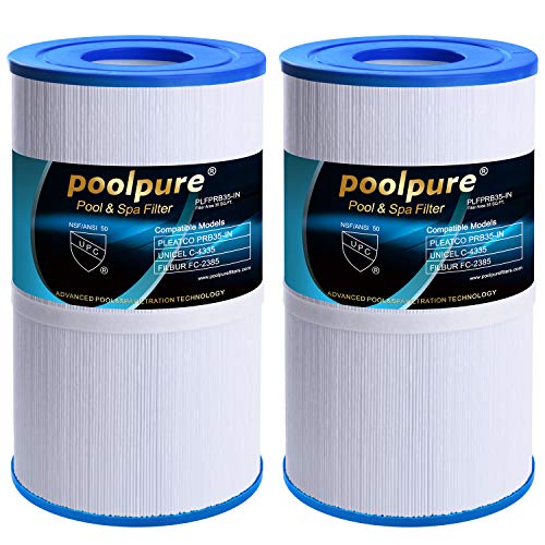 POOLPURE 2 stück Spa Filter ersetzt Pleatco PRB35-IN, Unicel C-4335, Guardian 409-219, Filbur FC-2385, 03FIL1300, 17-2482, 25393, 303557, 817-3501, R173431, 35 sq.ft, 5 x 9 Drop in Whirlpoolfilter von POOLPURE