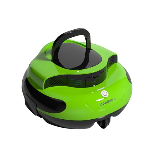 POOLPURE 2025 Neu Pool Robot, 55 Wh-120 Minutes Cleaning Time, Double Motor, LED Indicators, Self-Parking Function, IPX8 Waterproof, Wireless Pool Vacuum Cleaner, for Built-in Flat Pools von POOLPURE