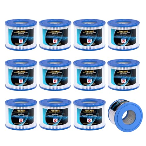 POOLPURE Typ VI SPA- und Whirlpool-Filter ersetzt Coleman SaluSpa 90352E 58323 90427E, Lay-Z-Spa Whirlpool-Filterkartusche, aufblasbare Whirlpool-Filter (12) von POOLPURE