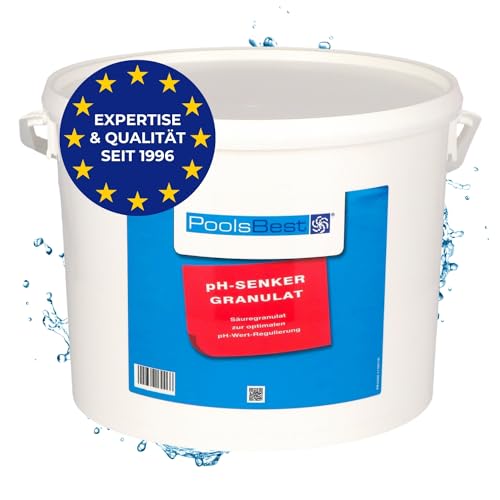 PoolsBest pH Senker Granulat 10kg I pH Minus zur optimalen pH-Wert Regulierung im Pool I hochwertiges pH Senker Pool Granulat I Pool pH Senker inkl. Messbecher I pH-Wert im Pool senken von PoolsBest