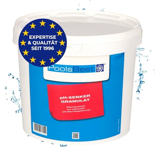 PoolsBest pH Senker Granulat 6kg I pH Minus zur optimalen pH-Wert Regulierung im Pool I hochwertiges pH Senker Pool Granulat I Pool pH Senker inkl. Messbecher I pH-Wert im Pool senken von PoolsBest