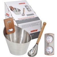 Poolstar - Harvia SA006 Saunakübel Schöpfkelle Thermometer Edelstahl Zubehör Set von POOLSTAR