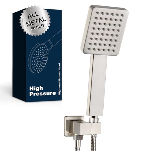 POP SANITARYWARE Ganzmetall Handbrause Duschkopf Gebürstetes Nickel Luxus Hochdruck Duschkopf Kit mit Wandanschluss und Schlauch Set für Badezimmer Duschsystem Moderner quadratischer Stil POP SANITARYWARE Ganzmetall Handbrause Duschkopf Gebürstetes Nickel Luxus Hochdruck Duschkopf Kit mit Wandanschluss und Schlauch Set für Badezimmer Duschsystem Moderner quadratischer Stil von POP SANITARYWARE
