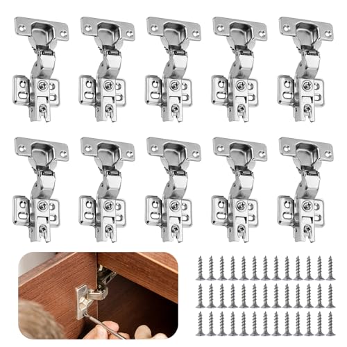 10 Stück Schrankscharnier Topfbänder Silber Scharniere für Schranktüren mit Hydraulisch Feder Softclose Scharnier Eckanschlag Standard Topfscharnier für Schranktür 10 Stück Schrankscharnier Topfbänder Silber Scharniere für Schranktüren mit Hydraulisch Feder Softclose Scharnier Eckanschlag Standard Topfscharnier für Schranktür von POPAPIE
