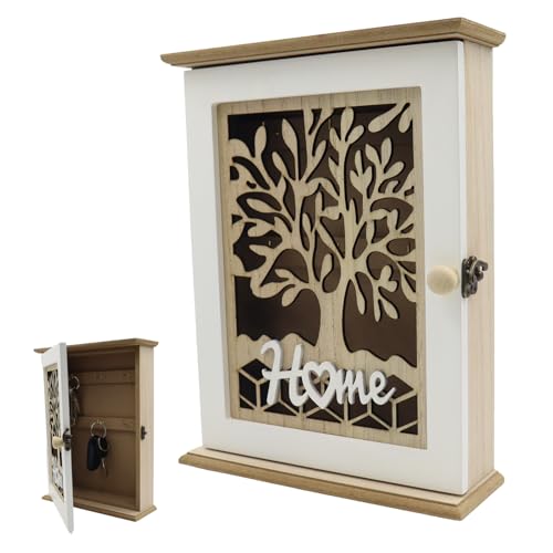 POPAPIE 1 Stück Schlüsselkasten Holz,SchlüSsel Kasten,Vintage weiß Schlüsselablage,Schlüsselschrank zur Wandmontage,Schlüsselbox Holz mit 6 Schlüsselhaken Hohles Retro-Design für Eingang Flur Büro POPAPIE 1 Stück Schlüsselkasten Holz,SchlüSsel Kasten,Vintage weiß Schlüsselablage,Schlüsselschrank zur Wandmontage,Schlüsselbox Holz mit 6 Schlüsselhaken Hohles Retro-Design für Eingang Flur Büro von POPAPIE