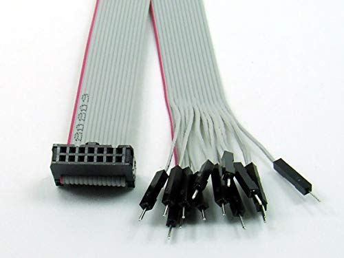 POPESQ® 1 Stk. x IDC Kabel - Stecker Männlich 14 polig 30cm Flachbandkabel 2.54mm Verbinder #A2565 von POPESQ