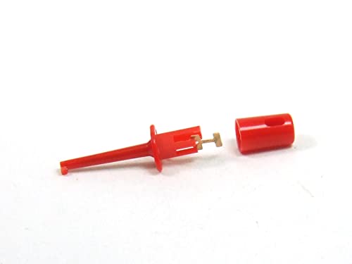 POPESQ® 1 x Messzange mit Haken, 0,3 A, 60 V DC, auf rotem Kabel, #A5424 von POPESQ
