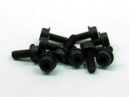 POPESQ® 10 Stk. x Schrauben Flansch M4 x 10mm Innensechskant Stahl Zink Schwarz #A3120 von POPESQ