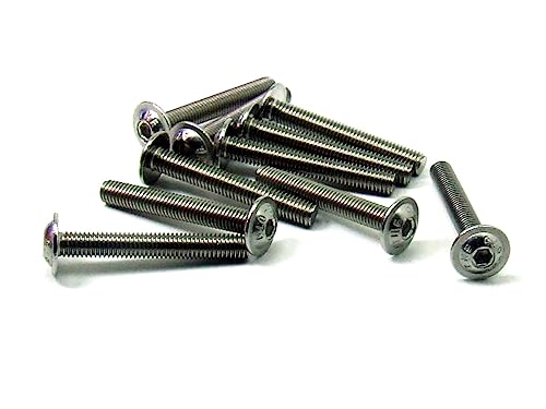 POPESQ® 10 Stk. x Schrauben Flansch M5 x 35mm Innensechskant Edelstahl #A3384 von POPESQ