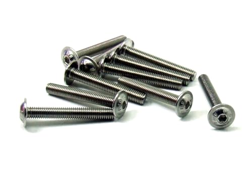 POPESQ® 10 Stk. x Schrauben Flansch M5 x 40mm Innensechskant Edelstahl #A3389 von POPESQ