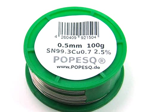 POPESQ® 100 g x Lötzinn Premium 0.5mm 100g Sn99.3Cu0.7 Flux 2.5% / 100 g x Soldering wire Premium 0.5mm 100g Sn99.3Cu0.7 Flux 2.5% #A632 von POPESQ