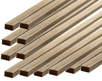 POPESQ® 18 Stk. x Holzleiste Vierkant 0.3m (300mm) 3mm x 6mm Abachi #A3967 von POPESQ