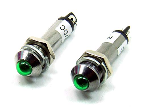 POPESQ® 2 Stk. x LED 12V mit Gehäuse 5mm Konvex Grün #A1641 von POPESQ