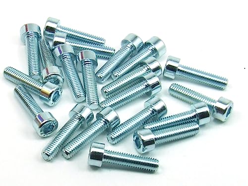 POPESQ® 20 Stk. x Schrauben M5 x 20mm Innensechskant Stahl Zink #A2283 von POPESQ