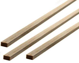 POPESQ® 3 Stk. x Holzleiste Vierkant 1m (1000mm) 3mm x 10mm Abachi #A3974 von POPESQ