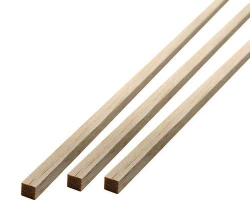 POPESQ® 3 Stk. x Holzleiste Vierkant 1m (1000mm) 4mm x 4mm Abachi #A3625 von POPESQ