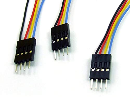 POPESQ® 3 Stk. x Stecker Verdrahtet 2.54mm kompatibel mit Dupont 4 polig 20cm DUP254#A2160 von POPESQ