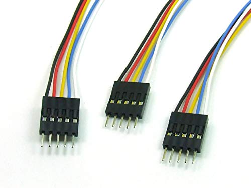 POPESQ® 3 Stk. x Stecker Verdrahtet 2.54mm kompatibel mit Dupont 5 polig 20cm DUP254#A2161 von POPESQ
