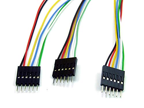 POPESQ® 3 Stk. x Stecker Verdrahtet 2.54mm kompatibel mit Dupont 6 polig 20cm DUP254#A2162 von POPESQ